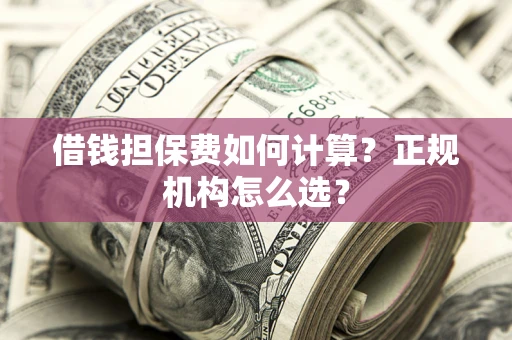济南借钱担保费如何计算？正规机构怎么选？