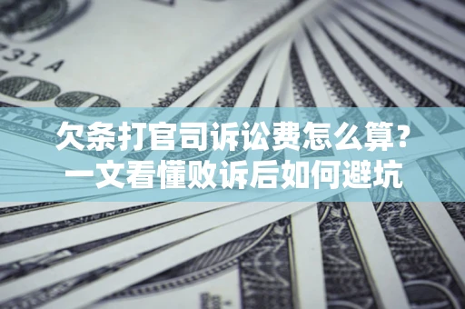 济南欠条打官司诉讼费怎么算？一文看懂败诉后如何避坑